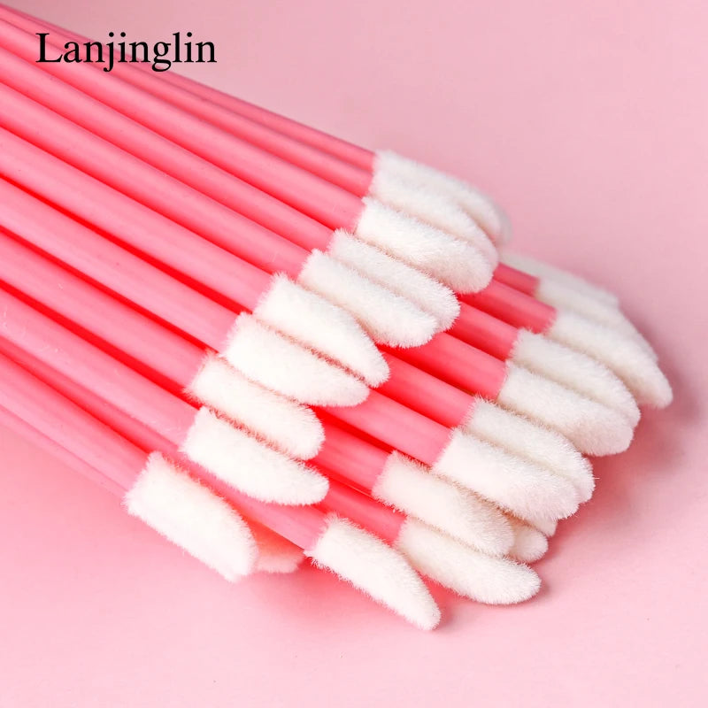 Lanjinglin 5/50 Pcs Disposable Lip Brush Makeup Brushes – Lipstick Applicator Wands & Eyelash Extension Tool, Professional Beauty Accessories