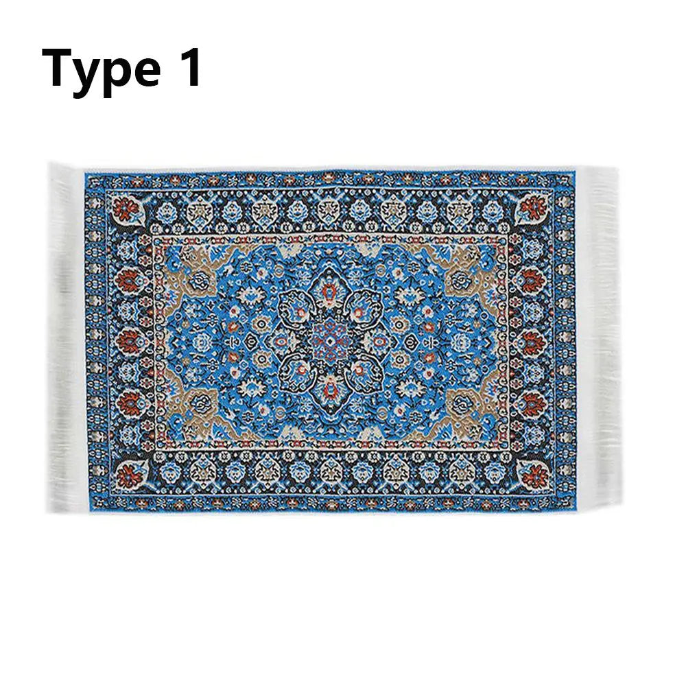 1:12 Scale Turkish Style Miniature Dollhouse Carpet – Floor Covering for Playing House & Doll Accessories