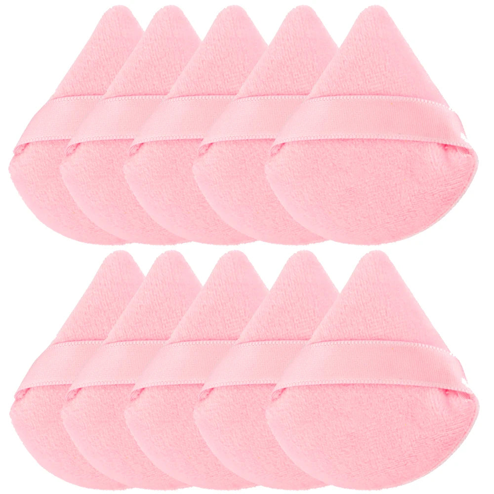 SHIDISHANGPIN Triangle Velvet Powder Puff – Reusable Face Cosmetic Sponge, Mini Cotton Makeup Puff for Foundation, Eyeshadow, and Beauty Tools (1/2/3/6pcs)