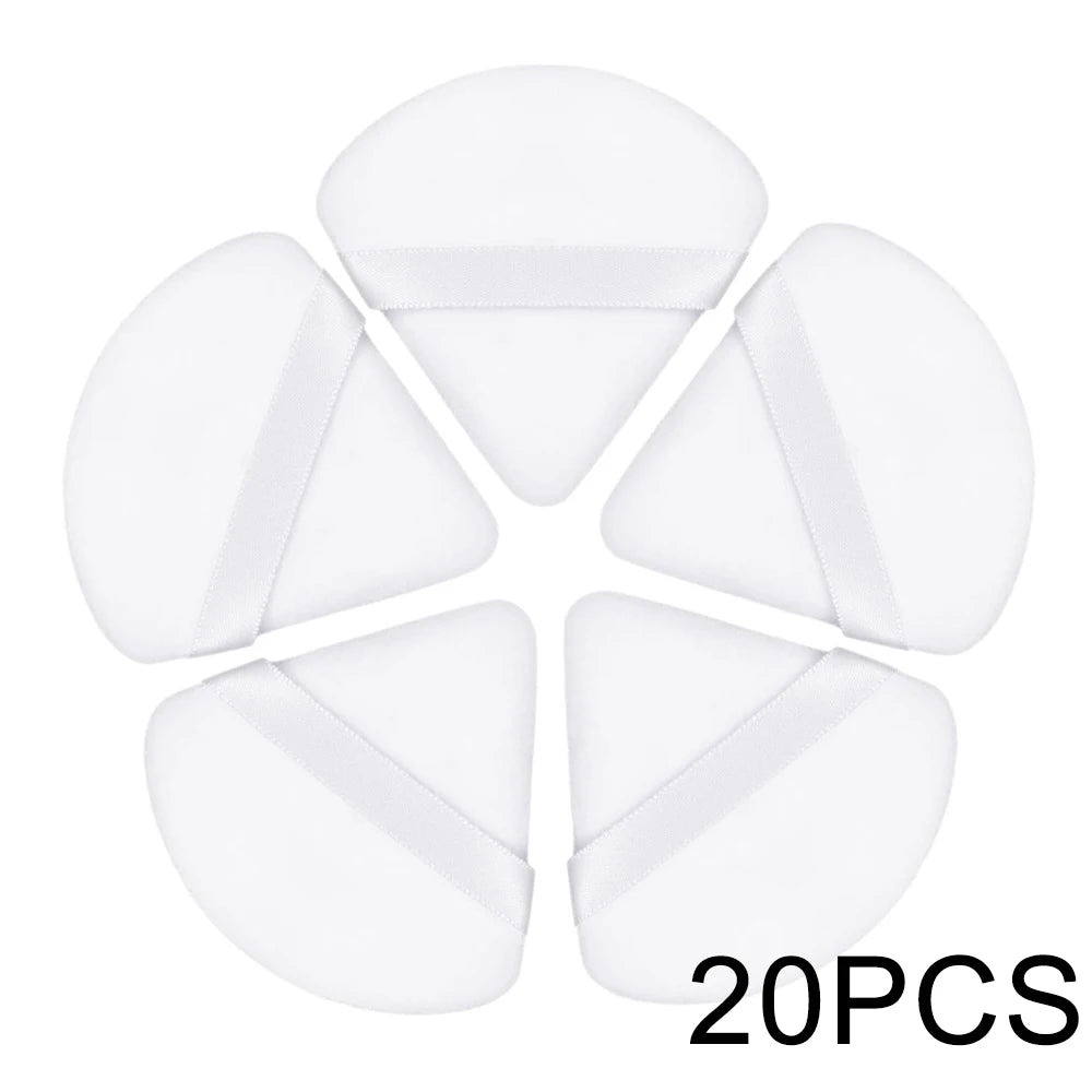 20/30Pcs Triangle Velvet Powder Puff – Wet & Dry Use Makeup Sponge for Foundation, Cosmetics, and Beauty Blending
