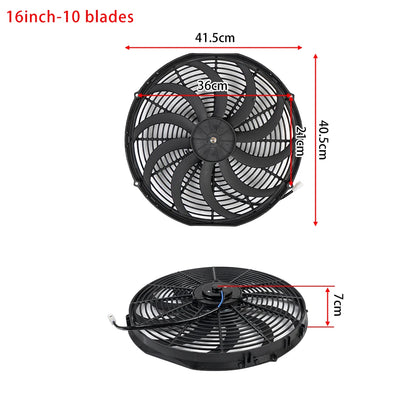 Universal 7/9/10/12/14/16 Inch 12V 80W Car Radiator Cooling Fan Blade – Electric Air Conditioning Fan Kit 2100RPM