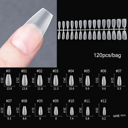 120PCS Matte Press-On Nail Tips – Soft Full-Cover Oval Almond False Nails for DIY Manicure